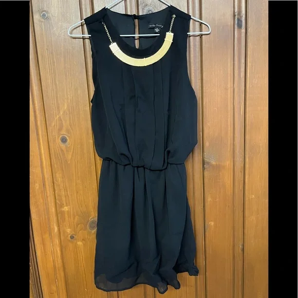 City Triangles Dresses | City Triangles Black Dress With Gold Necklace | Color: Black/Gold | Size: S | Vby12's Closet